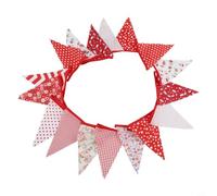 Banderines de 10 metros con 36 banderas vintage para mejorar la decoración de eventos y celebraciones (rojo)