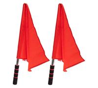 Banderines De Árbitro - 2 Unidades De Banderines Rojos Con Manivela Manual | Equipamiento Para Jueces De Carreras De Carretera,para Fútbol, Voleibol y Juegos de Campo para Árbitros y Jueces de Diverso