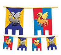 Banderines de caballeros y dragones de 6 m, diseño de tronos medievales, banderas de decoración de fiesta, casta colgante