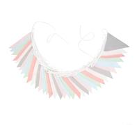 Banderines de tela colorida de 33 pies para boda, cumpleaños, baby shower, fiesta, decoración del hogar, jardín, guirnalda de bandera triangular (color nórdico)