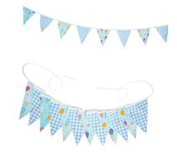 Banderines de tela de 3,2 m de largo, para decoración de cumpleaños, boda, festival, celebración, ahorro de espacio, 12 unidades