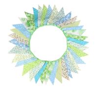 Banderines de tela floral de 10 m de largo con 36 banderas triangulares para crear una hermosa decoración de eventos (verde)