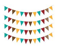 Banderines de Tela Guirnalda de Banderine Infantiles,Banderines Colores Tela, Guirnalda de banderines para Exteriores,48 Piezas de Banderines Fiesta,Banderín de Fieltro Color Vintage