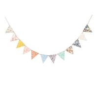 Banderines Decorativos 12pc/set Birthday Pennants Vintage Flower Print Flags Paper Bunting Festival Pennant