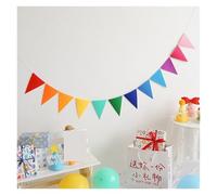 Banderines Decorativos 1pcs Colorful Burlap Linen Bunting Flags Party Decor Pennant For Happy Birthday Wedding Decoration Supplies(Colours)