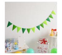 Banderines Decorativos 1pcs Colorful Burlap Linen Bunting Flags Party Decor Pennant For Happy Birthday Wedding Decoration Supplies(Green)