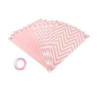 Banderines Decorativos 1set Golden Triangle Flag Wave Pull Birthday Party Supplies Decorations Atmosphere Decoration(Pink)