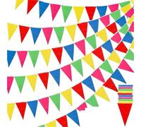 Banderines Decorativos 300/50M Colorful Triangle Pennant Flag Fabric Festival Outdoor Multicolored Home Wedding Hanging Decora(100M(2 Sets))