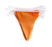 Banderines Decorativos 32Ft Orange Triangle Flag Fabric Banners Cotton Pennant Bunting Autumn Wedding Birthday Party