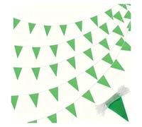 Banderines Decorativos 33 Feet Green Pennant Bunting Solid Triangle Flags String For Festival Wedding Birthday(Color 7)