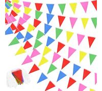 Banderines Decorativos 50Meters 100Flag Triangle Bunting Garland Birthday Party Outdoor Decoration Wedding Multicolor Hanging