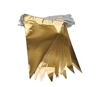 Banderines Decorativos Golden Triangle Pennant -shiny Gold Bunting Garland For Wedding,Graduation(Gold 10M20PCS)
