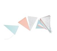 Banderines Decorativos Pastel Blue Silver Pink Christmas Party Triangle Flag Decorations Wedding Birthday Bridal Shower Streamers Supplies(1Pc Triangle Flag)