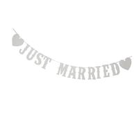 Banderines elegantes con texto "Just Married" para decoración de bodas, varios estilos, accesorios para fotomatón, papel de primera calidad, para manualidades, banderines de boda, Retro love just marr
