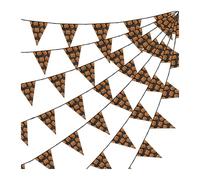 Banderines Fiesta Guirnalda pirata Jolly Roger en blanco y negro de 32,8 pies, banderín triangular resistente a la intemperie for decoración fiestas al aire libre(Pumpkin Banner)