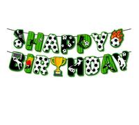 Banderines fútbol cumpleaños niños - 1 set guirnalda fútbol decorativa fiesta infantil - decoración temática balón cumpleaños niño niña - pancarta reutilizable interior exterior