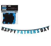 Banderines "Happy FATHER'S DAY" 180 cm Banner Decoración Best Dad Ever Black Blue Party Banner