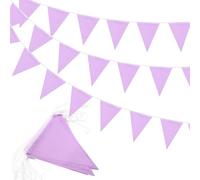 Banderines morados de 20 m, 52 unidades, tela impermeable para jardín, exterior, interior, fiesta, decoración de cumpleaños