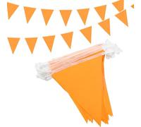 Banderines Naranjas de 15 M/49 Pies, 42 Piezas de Banderines Triangulares de Tela para Interiores y Exteriores, Cumpleaños, Baby Shower, Bodas, jardín, Decoraciones para Fiestas en el hogar