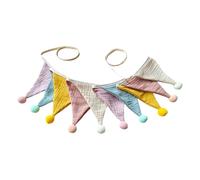 Banderines para guardería, guirnalda de tela de algodón de 9 pies, banderines para escuela, habitación de niño, niña, fiesta de cumpleaños, Pascua, camping, dormitorio, guardería, decoración de ducha