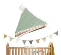 Banderines para habitación infantil, banderines triangulares, banderines triangulares, banderines triangulares, tela de algodón lavable, guirnaldas triangulares para sala de estar, sala de juegos,