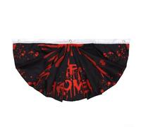 Banderines plisados de Halloween para varios lugares, incluyendo patios, porches y oficinas con ojales de poliéster y metal (B)