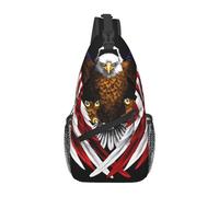 Banderines vintage con bandera estadounidense adecuada para deportes, correr, viajar, al aire libre para hombres y mujeres, Águila patriótica con bandera de Estados Unidos, Talla única, Retro