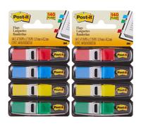 Banderitas adhesivas Post-it, 35 unidades, dispensador de 4 unidades, paquete de 47 unidades, colores primarios surtidos (683-4) (paquete de 2)