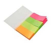 Banderitas Separadoras, 20x50 mm, 4 Colores, Fluorescente, 20 hojas de cada Color, Permiten Escritura Marcapáginas de Colores