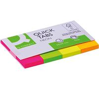 Banderitas separadoras q-connect 20x50 mm fluorescente pack de 4 con 50 hojas - KF01226