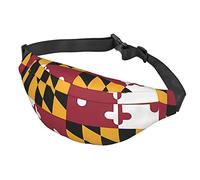 Banderola cruzada con la bandera de Maryland para hombres y mujeres, para deportes al aire libre, viajes, a la moda y portátil, color negro, talla única
