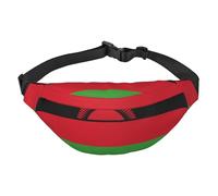 Banderola cruzada para niños, diseño de bandera de Malawi, grande, para viajes, deportes, correr, ciclismo, viajes, pesca, color negro, talla única