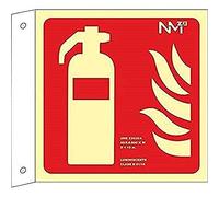 Banderola Luminiscente Extintor Clase A PVC 1mm 42x42cm con CTE, RIPCI y Apto para la Nueva Legislación | NORMALUZ - A04701