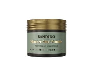 Bandido Monster Clay Pomade 125 ml - Cera para el cabello para hombre, mate, arcilla y pasta mate con fuerte sujeción, sin brillo, arcilla de estilo para textura, slick back y peinados modernos