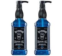 Bandido Shaving Gel Men Blue - Juego de 2 unidades (2 x 1000 ml) gel de afeitar azul transparente para hombre, afeitado preciso sin espumar con cada hoja de afeitar (azul, 2 x 1000 ml)