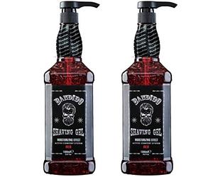 Bandido Shaving Gel Men Red Juego de 2 unidades (2 x 1000 ml) Gel de afeitar azul transparente para hombre afeitado sin espumar preciso de los contornos de la barba con cada hoja de afeitar para