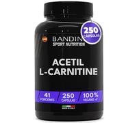 Bandini® Acetil L-Carnitina 250 cápsulas | 3000 mg por porción diaria | L Carnitina Altamente dosificada para Atletas | Deportes y Entrenamiento | Acetyl-L-Carnitine Vegan | Suministro para 41 días