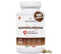 Bandini® Ashwagandha KSM-66® 1500mg - 180 comprimidos veganos para 6 meses - Extracto puro de raíz de Withania Somnifera o Ginseng indio de alta resistencia - Complemento ayurvédico para el estrés