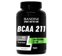 Bandini® BCAA 2 1 1 150 Comprimidos - Aminoácidos Ramificados 2.1.1 - | L-Leucina, L-Isoleucina, L-Valina con Vitamina B1 y B6 - Complemento Alimenticio 2:1:1 Pre y Post Entrenamiento - 100% Vegano