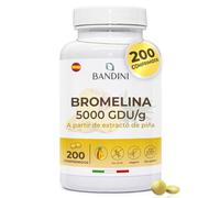 Bandini® Bromelina Fuerte Drenante 5000 GDU/g | 200 comprimidos gastrorresistentes - Enzima Digestiva, Extracto natural de piña - Alta dosis, vegano | Apto para todo tipo de dietas - Sin aditivos