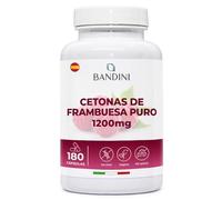 Bandini® Cetonas de Frambuesa Pura 1200mg - Pure Raspberry Ketone 180 Cápsulas Veganas para 6 Meses de Suministro - Extracto de Fruta de Frambuesa - Apto para Dieta Keto y Baja en Carbohidratos