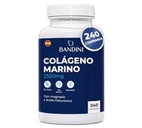 Bandini® Colágeno Marino Hidrolizado Puro 240 Comprimidos - 2500mg Colageno por dosis con Magnesio, Coenzima Q10, Ácido Hialurónico, Vitamina C, Biotina, Zinc y Vitamina A - Para Articulaciones y Piel
