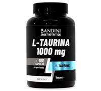 Bandini® L-Taurine 180 Cápsulas 1.000mg, Taurina para 3 Meses, Suplemento Deportivo para Pre Entreno y Post Gym, Alta Biodisponibilidad, Aminoácidos para Hombres y Mujeres, Sin OGM, Vegano