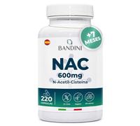 Bandini® NAC N-Acetilcisteína | 220 Cápsulas - 600 mg | Más de 7 Meses de Suministro | Potente Antioxidante y Aminoácido N-Acetil-Cisteína, Natural Precursor de Glutatión | Vegano, Sin OGM