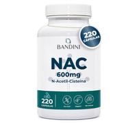 Bandini® NAC N-Acetilcisteína | 220 Cápsulas - 600 mg por Más de 7 Meses | Potente Antioxidante y Aminoácido N-Acetil-Cisteína, Natural Precursor del Glutatión | 100% Vegano, Sin OGM