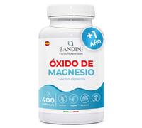 Bandini® Óxido de Magnesio 400 cápsulas (+1 año), 664 mg de oxido de los cuales 400 mg de magnesio elemental por cápsula, Apoyo para la digestión y el cansancio, Alta dosificación, 100% Vegan