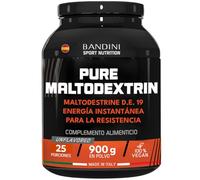 Bandini® Pure MALTODEXTRINA - Suplemento de carbohidratos de alto índice glucémico - Polvo de maltodextrin 100% pura - Para una liberación lenta y constante de energía - Envase de 900 g - Vegano