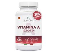 Bandini® Vitamina A Pura 10.000 U.I. (3000 µg), 365 Comprimidos de Acetato de Retinilo Vegano y Sin OGM para 1 Año, Ayuda a Mantener una Piel y Vista Normales, Alternativa a las Cápsulas y Gotas