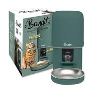 Banddit - Dispensador de croquetas inteligente verde - Seguimiento dietético para gatos y perros pequeños - Programación hasta 15 comidas - Cámara HD & Micro - Depósito hermético 4L