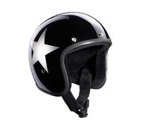 Bandit Jet Star Black Casco Jet, Nero/Argento, S (55/56)